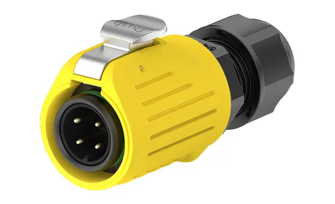 LP16 4 Pin Yellow Panel Mount Waterproof Wire Connectors 10A Waterproof Aviation Plug All Plastic