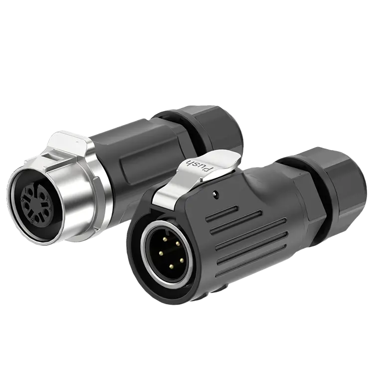 LP12 5 Pin Waterproof Connector Solder Type Straight Circular Connector Plastic+Metal Aviation Plug Socket