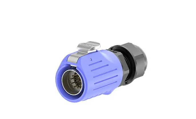 LP20 12Pin Blue Solder Type Waterproof Connector Aviation Waterproof Connector 5A Power Flange Metal + Plastic