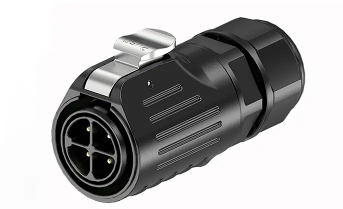 LP24 Waterproof Plug Connectors Flange 4 Pin Waterproof Aviation Plug Solder Type All Plastic