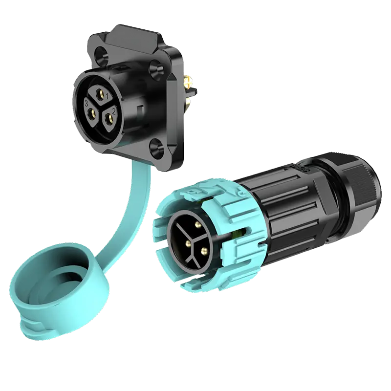 M23 Flange Outdoor Waterproof Electrical Wire Connector 3 Pin IP68 Power Waterproof Connector