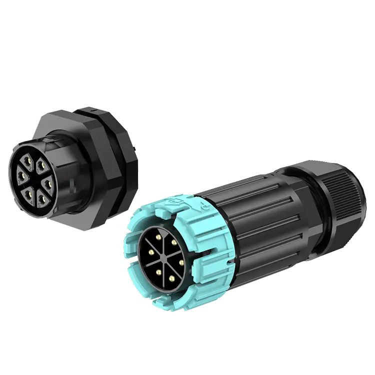 M28MP 6 Pins Male Female Waterproof Connector Front Panel Waterproof IP68 Cable Connector