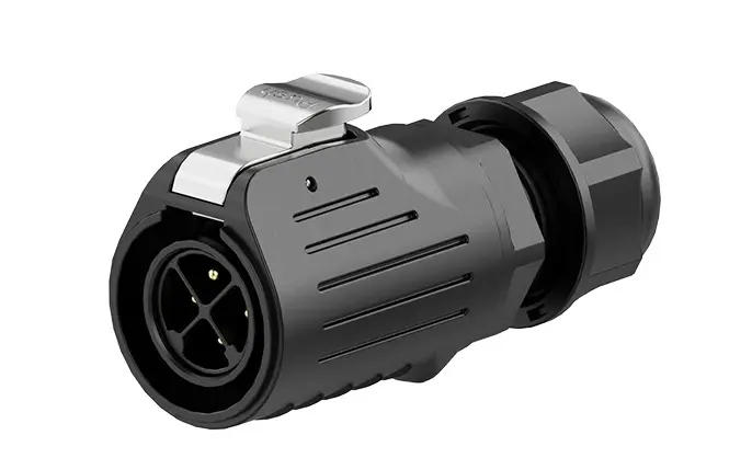 LP20 4Pin Crimping Type Waterproof Plug Connectors Wire to Wire Circular Plastic Wire Connector 15A Power All Plastic
