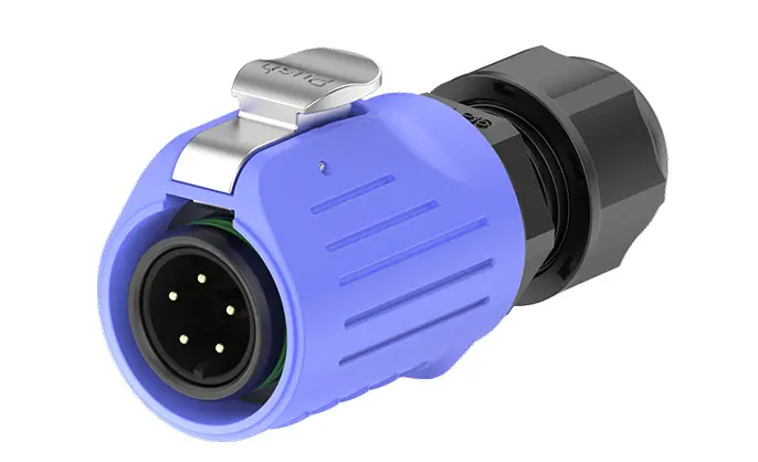 LP16 5A Power Blue Flange All Plastic 5 Pin Electrical Waterproof Connectors Aviation Waterproof Connector