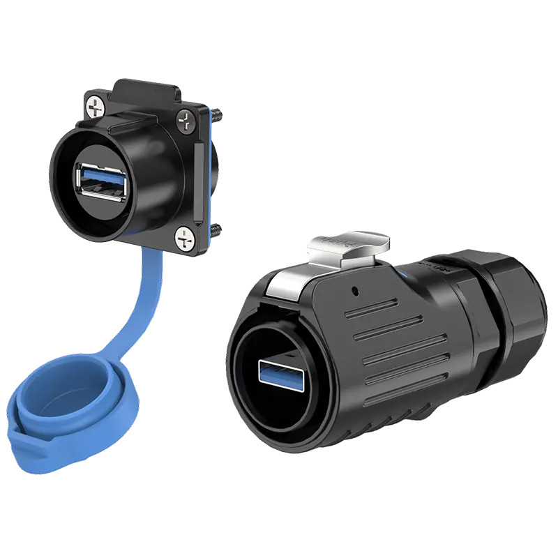 LP24-USB Device Flange Outdoor Waterproof Electrical Wire Connector Waterproof Aviation Plug All Plastic