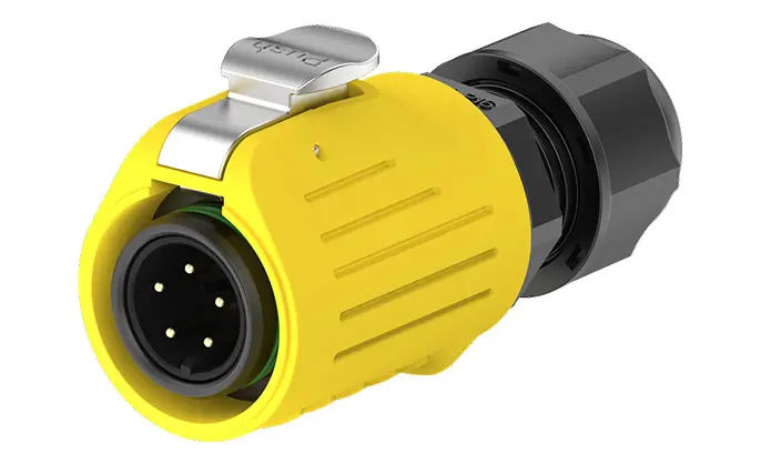 LP16 5A Power Yellow Flange All Plastic 5 Pin Outdoor Waterproof Wire Connectors Aviation Waterproof Connector