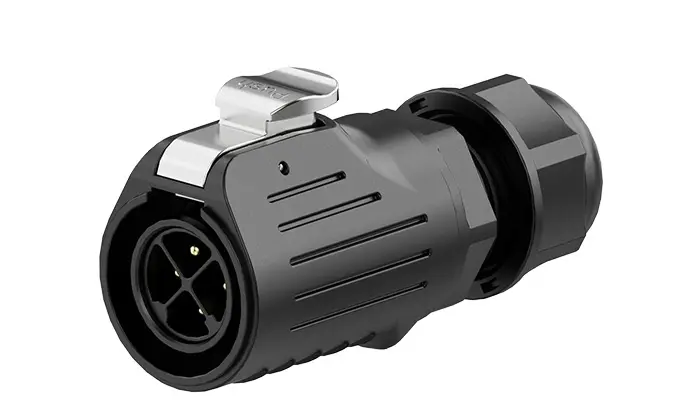 LP20 4Pin Crimping Type Panel Mount Power Connector All Plastic 15A Power Aviation Waterproof Connector