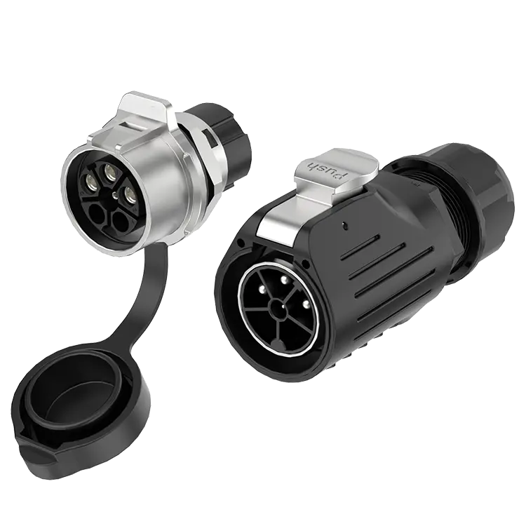 LP28 Waterproof Plug and Socket Connector 3+1 Pin 16A Panel Crimping Type Aviation Plug and Socket