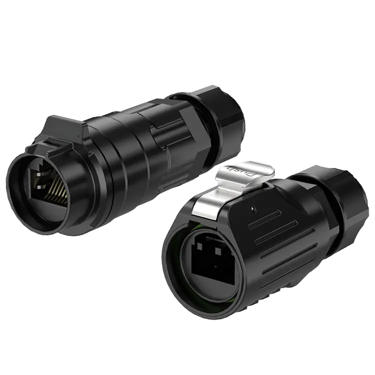 SCJ-LP16 RJ45 Metal Waterproof Aviation Plug Connector Wire to Wire High Rate Network Interface Socket