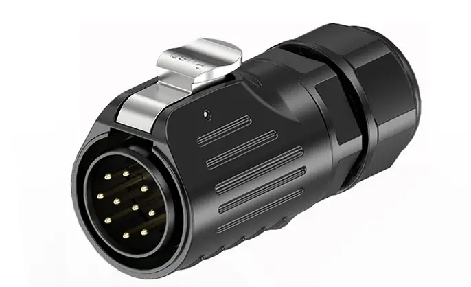 LP24 Industrial Waterproof Connector Flange 10 Pin Waterproof Aviation Plug Solder Type All Plastic