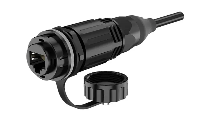 SCJ- RJ45 Plastic Flange Connector Power Signal Outdoor Waterproof Electrical Wire Connector