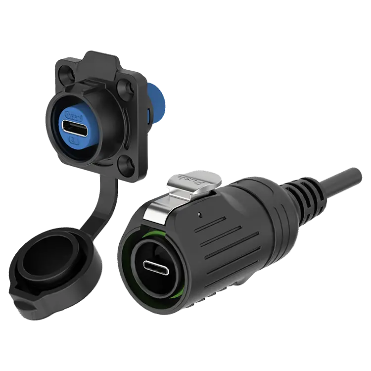 LP16-TYPE-C Device Flange Outdoor Waterproof Wire Connectors 5.0Gb/s Waterproof Aviation Plug All Plastic