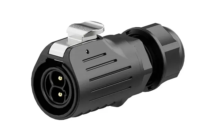 LP20 2Pin Crimping Type Electrical Waterproof Connectors 30A Power Flange Waterproof Wire Connectors All Plastic