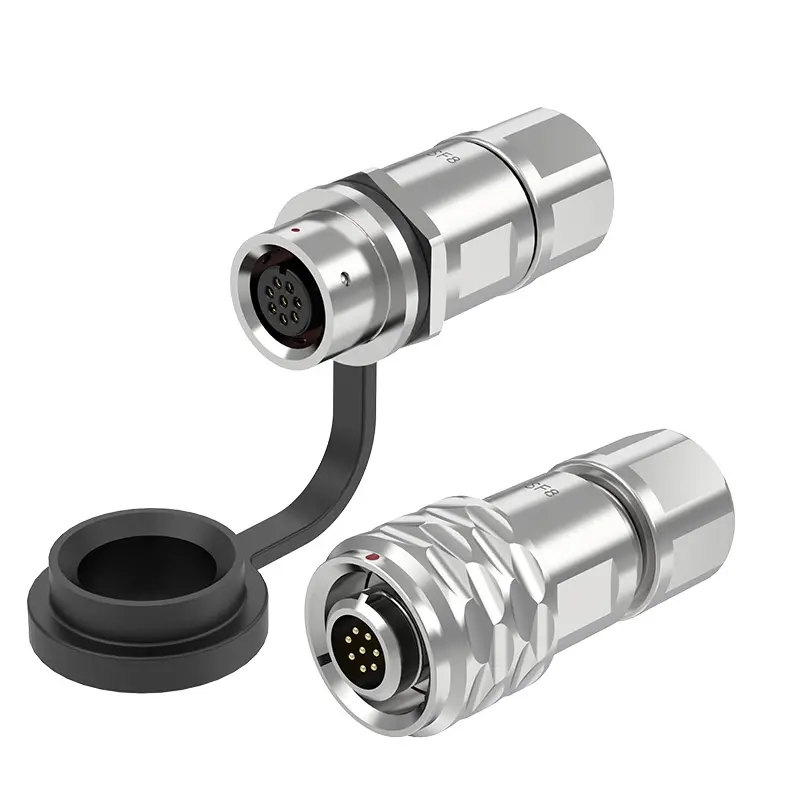 SF8 8 Pin Standard Circular Connector Industrial Waterproof Connector IP67 Push-Pull All Metal