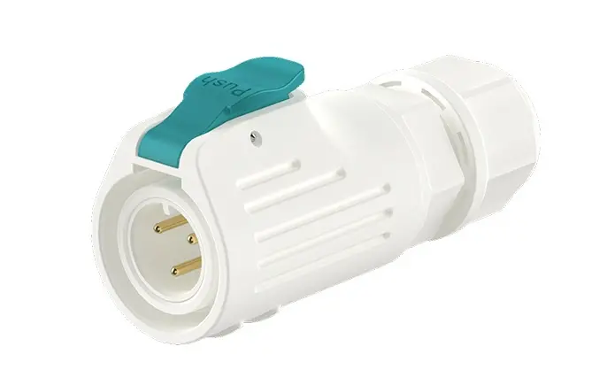 LP12 3 Pin White Flange Waterproof Plug and Socket Connector Connector Power Signal