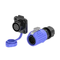 LP20 9Pin Blue Solder Type Outdoor Waterproof Wire Connectors 5A Power Flange All Plastic