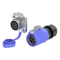 LP20 Blue 4Pin Solder Type Waterproof Connector Aviation Plug 20A Power Flange Metal + Plastic