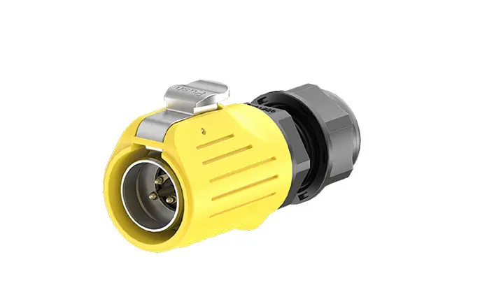 LP20 Yellow 3Pin Solder Type Waterproof Connector Aviation Waterproof Connector Panel Metal + Plastic 20A Power
