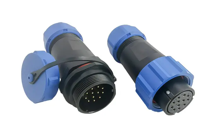 SP21 12 Pin Circular Plastic Wire Connector Outdoor Cable Connector All Plastic