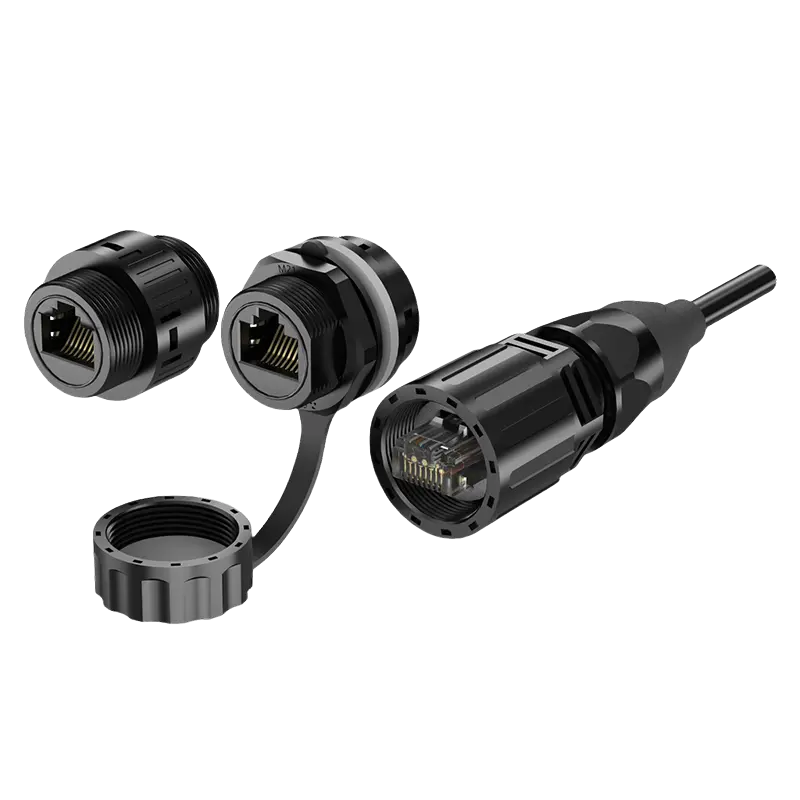 SCJ- RJ45 Plastic Flange Connector Power Signal Outdoor Waterproof Electrical Wire Connector