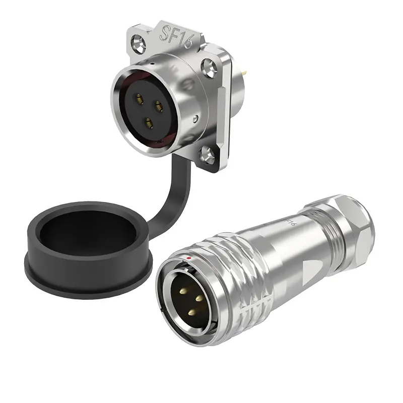 SF16 3 Pin Circular Plug Connector Automotive IP67 Push-Pull All Metal