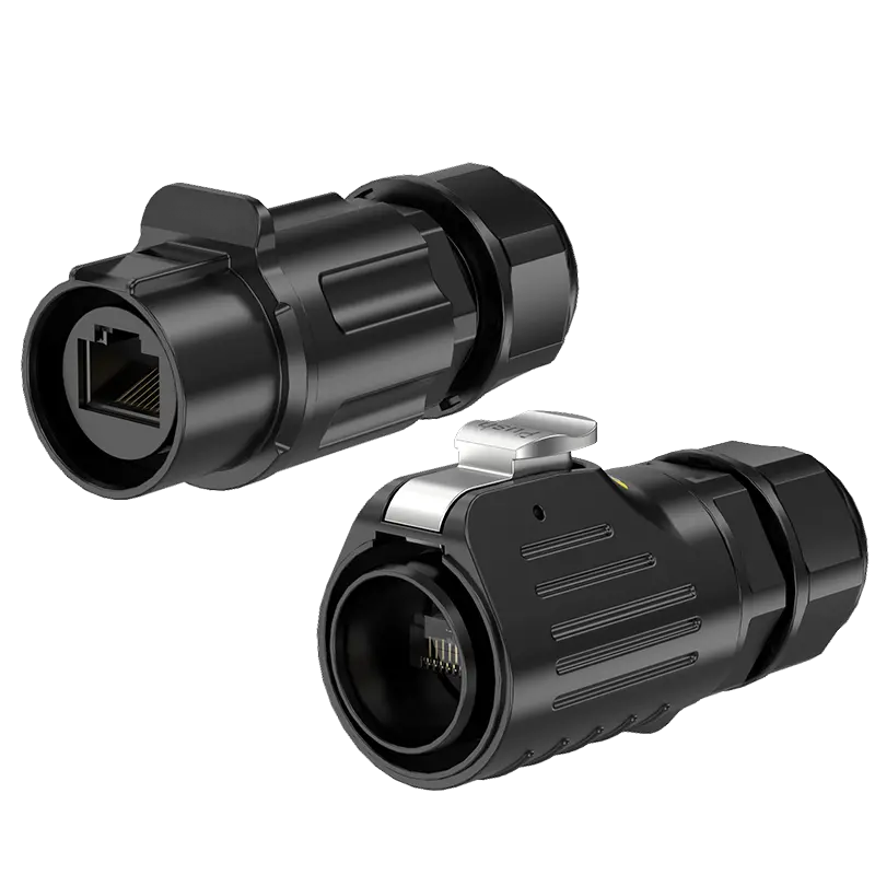 LP24 RJ45 Wire to Wire Waterproof Aviation Plug Connector Circular Plastic Wire Connector All Plastic