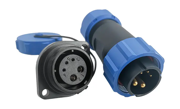 SP21 5B Pin Circular Plug Connector Flange Outdoor Cable Connector IP68