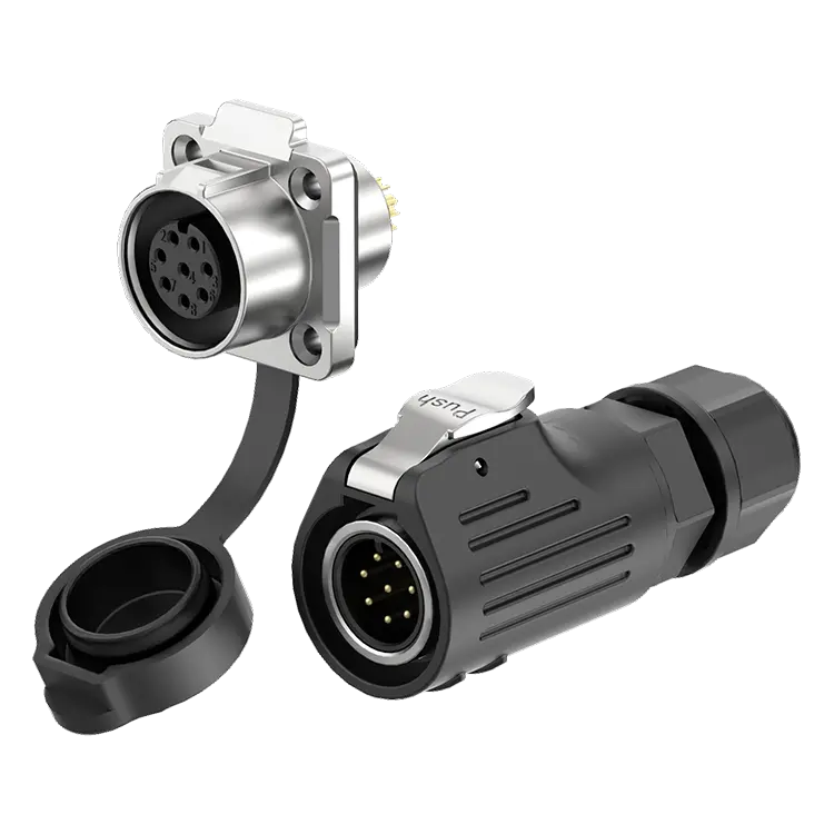 LP12 Flange Waterproof Plug Connectors Solder Type 8 Pin Metal + Plastic Waterproof Connector Aviation Plug Socket