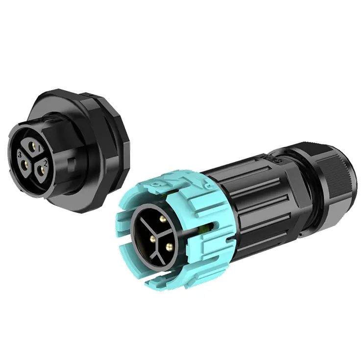 M23MP Screwless Quick Wiring Waterproof Connector 3 Pins Front Panel Male Female Screwless Connectors