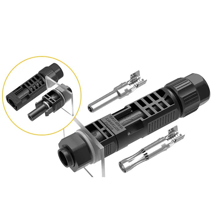 SCJ PV4 Series 65A Photovoltaic Connector Tool Unlock Wire to Board IP68 Waterproof Connector Panel Female Plug