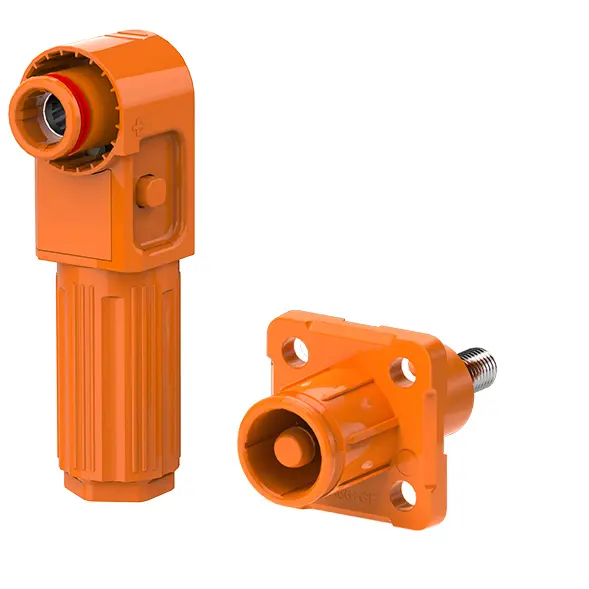 SCJ Stud Type IP67 High Voltage Energy Storage Connector Orange Positive 100A Non-Rotatable Energy Storage Connector