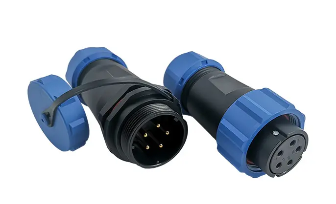 SP21 5C Pin Circular Plastic Wire Connector Outdoor Cable Connector All Plastic