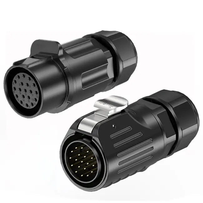 LP24 Electrical Waterproof Connector 19 Pin Aviation Plug Circular Power Connector Types Solder Type