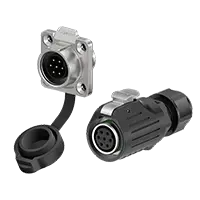 LP16 5A Waterproof Connector Solder Type Flange 7 Pin Reverse Mounting Aviation Plug Connector Socket Metal + Plastic