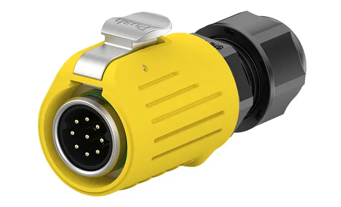 LP16 5A Yellow Waterproof Connector Solder Type Flange 9 Pin Reverse Mounting Aviation Plug Connector Socket Metal + Plastic