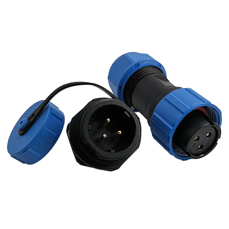 SP17 3 Pin Circular Connector Electrical Panel Mount Power Connector IP68