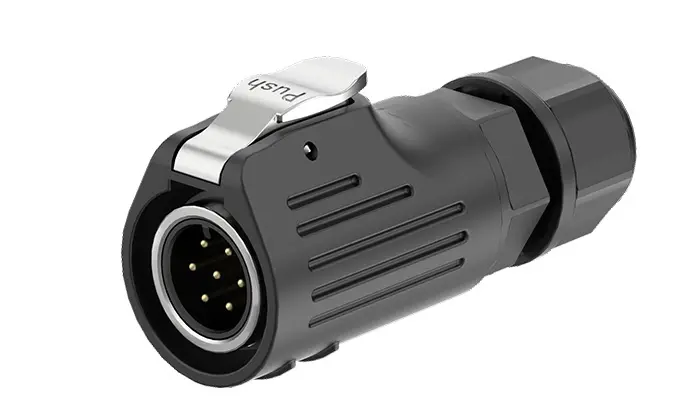 LP12 Panel 7Pin Outdoor Waterproof Electrical Wire Connector Aviation Plug Socket Type Metal + Plastic