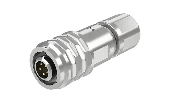 SF6 5 Pin Circular Connector Electrical Panel Mount Connector IP67 Push-Pull All Metal