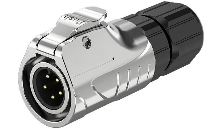 LP12 Flange 5Pin Outdoor Waterproof Wire Connectors All Metal Solder Type Aviation Plug