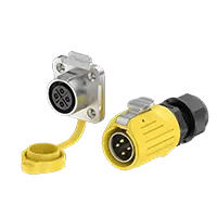 LP20 Yellow 4Pin Solder Type Waterproof Connector Waterproof Aviation Plug 20A Power Flange Metal + Plastic