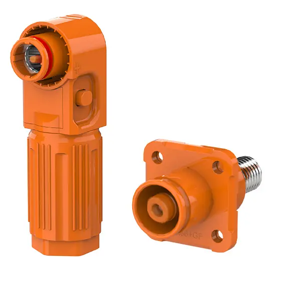 SCJ Stud Type Battery Energy Storage Connector Orange Positive IP67 Waterproof 200A Rotatable Energy Storage Connector