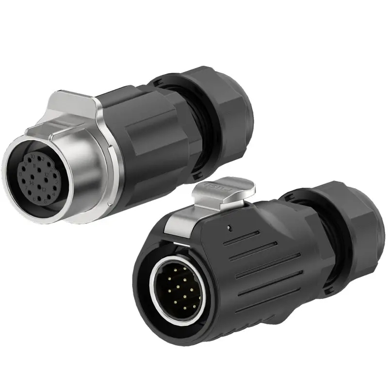 LP20 14Pin Solder Type Waterproof Connector Aviation Plug 5A Power Wire to Wire Metal + Plastic