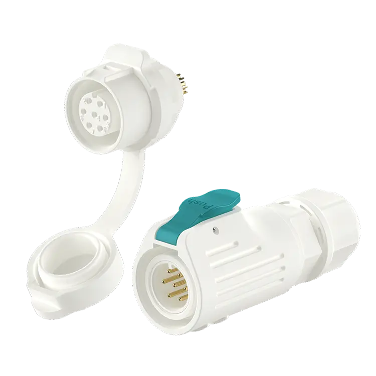 LP12 White Panel 7Pin Waterproof Plug and Socket Connector Aviation Plug Socket