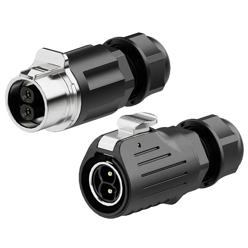 LP20 2Pin Crimping Type Industrial Waterproof Connector Wire to Wire Circular Connector 30A Power Metal + Plastic