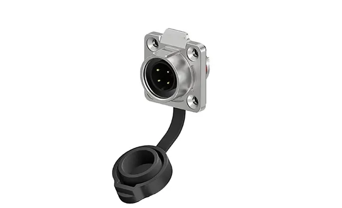 LP16 Industrial Waterproof Connector Flange Plastic+Metal 4 Pin 10A Reverse Mounting Aviation Waterproof Connector