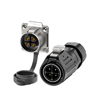 LP24 Outdoor Waterproof Wire Connectors Flange 4 Pin Waterproof Aviation Plug Solder Type