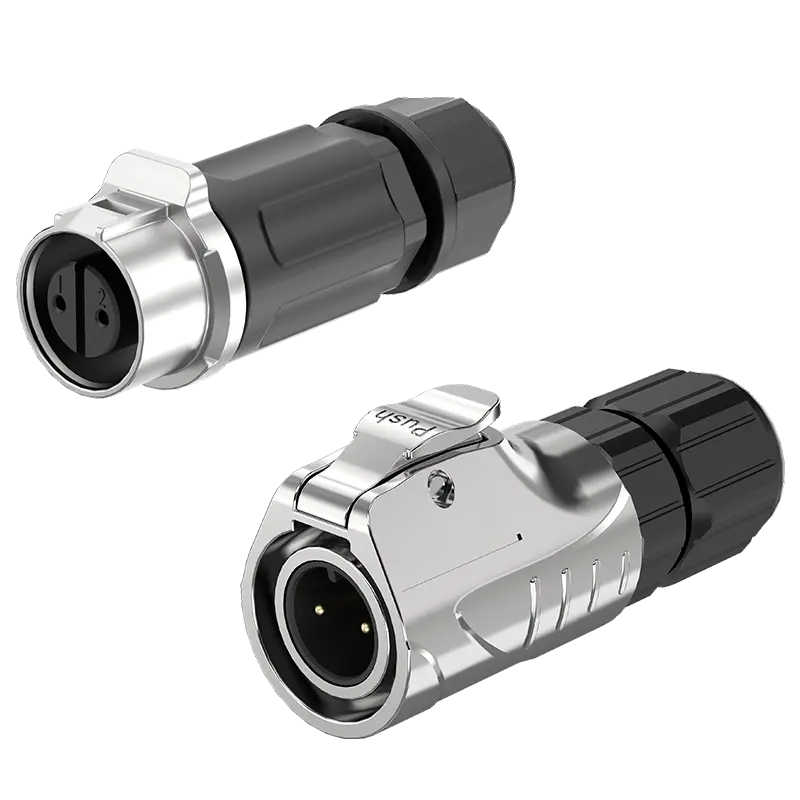 LP12 2 Pin Outdoor Waterproof Wire Connectors Waterproof Aviation Plug Straight Circular Connector Screw Type