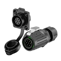 LP16 5A Waterproof Plug Connectors Solder Type Flange 7 Pin Reverse Mounting Aviation Plug Connector Socket All Plastic