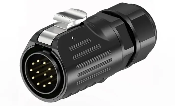 LP24 Outdoor Waterproof Electrical Wire Connector Flange 12 Pin Aviation Plug Solder Type All Plastic