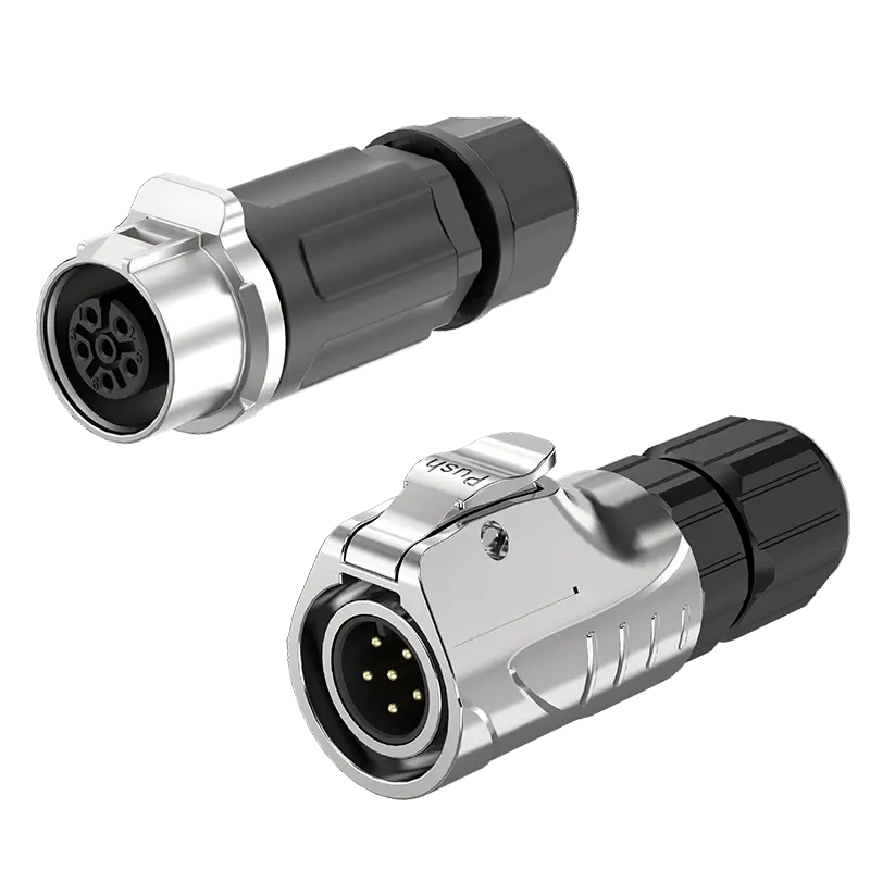 LP12 6 Pin Circular Connector Electrical Wire to Wire Screw Connection Type All Metal Aviation Plug Connector